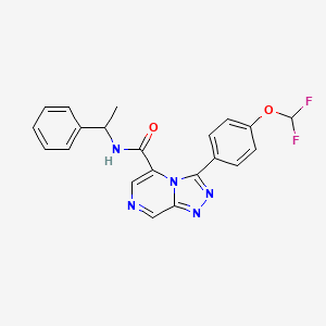 molecular formula C21H17F2N5O2 B10797685 3-[4-(difluoromethoxy)phenyl]-N-(1-phenylethyl)-[1,2,4]triazolo[4,3-a]pyrazine-5-carboxamide 