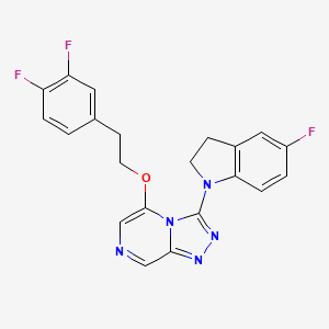 5-[2-(3,4-Difluorophenyl)ethoxy]-3-(5-fluoro-2,3-dihydroindol-1-yl)-[1,2,4]triazolo[4,3-a]pyrazine