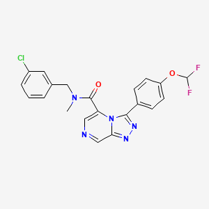 molecular formula C21H16ClF2N5O2 B10797697 N-[(3-chlorophenyl)methyl]-3-[4-(difluoromethoxy)phenyl]-N-methyl-[1,2,4]triazolo[4,3-a]pyrazine-5-carboxamide 