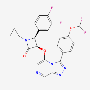 (3R,4S)-1-cyclopropyl-3-[[3-[4-(difluoromethoxy)phenyl]-[1,2,4]triazolo[4,3-a]pyrazin-5-yl]oxy]-4-(3,4-difluorophenyl)azetidin-2-one