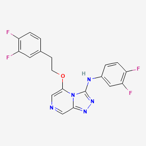 molecular formula C19H13F4N5O B10797701 N-(3,4-difluorophenyl)-5-[2-(3,4-difluorophenyl)ethoxy]-[1,2,4]triazolo[4,3-a]pyrazin-3-amine 