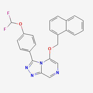 molecular formula C23H16F2N4O2 B10797714 3-[4-(Difluoromethoxy)phenyl]-5-(naphthalen-1-ylmethoxy)-[1,2,4]triazolo[4,3-a]pyrazine 