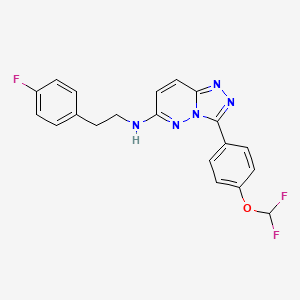 molecular formula C20H16F3N5O B10797717 3-[4-(difluoromethoxy)phenyl]-N-[2-(4-fluorophenyl)ethyl]-[1,2,4]triazolo[4,3-b]pyridazin-6-amine 