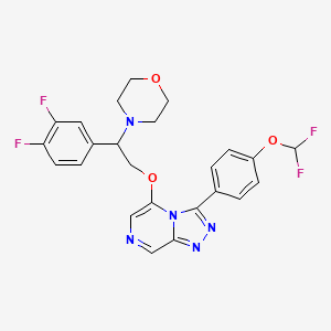 4-[2-[[3-[4-(Difluoromethoxy)phenyl]-[1,2,4]triazolo[4,3-a]pyrazin-5-yl]oxy]-1-(3,4-difluorophenyl)ethyl]morpholine