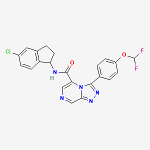 molecular formula C22H16ClF2N5O2 B10797734 N-(5-chloro-2,3-dihydro-1H-inden-1-yl)-3-[4-(difluoromethoxy)phenyl]-[1,2,4]triazolo[4,3-a]pyrazine-5-carboxamide 