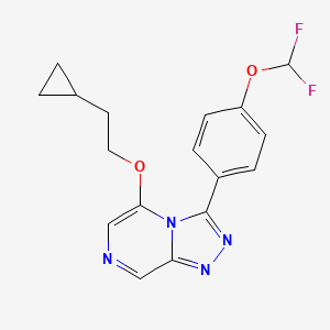 molecular formula C17H16F2N4O2 B10797751 5-(2-Cyclopropylethoxy)-3-[4-(difluoromethoxy)phenyl]-[1,2,4]triazolo[4,3-a]pyrazine 