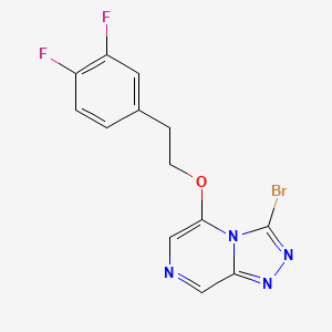 molecular formula C13H9BrF2N4O B10797763 3-Bromo-5-[2-(3,4-difluorophenyl)ethoxy]-[1,2,4]triazolo[4,3-a]pyrazine 