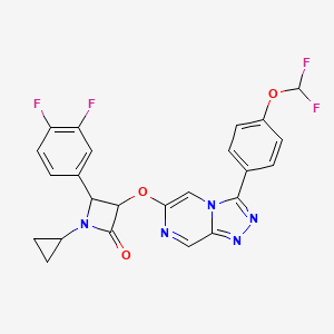 1-Cyclopropyl-3-[[3-[4-(difluoromethoxy)phenyl]-[1,2,4]triazolo[4,3-a]pyrazin-6-yl]oxy]-4-(3,4-difluorophenyl)azetidin-2-one