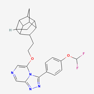 3-[4-(Difluoromethoxy)phenyl]-5-[2-(8-pentacyclo[5.4.0.02,6.03,10.05,9]undecanyl)ethoxy]-[1,2,4]triazolo[4,3-a]pyrazine