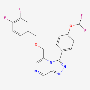 molecular formula C20H14F4N4O2 B10797780 3-[4-(Difluoromethoxy)phenyl]-5-[(3,4-difluorophenyl)methoxymethyl]-[1,2,4]triazolo[4,3-a]pyrazine 