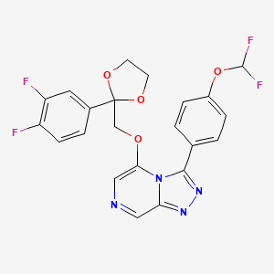 3-[4-(Difluoromethoxy)phenyl]-5-[[2-(3,4-difluorophenyl)-1,3-dioxolan-2-yl]methoxy]-[1,2,4]triazolo[4,3-a]pyrazine