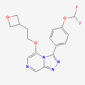 molecular formula C17H16F2N4O3 B10797794 3-[4-(Difluoromethoxy)phenyl]-5-[2-(oxetan-3-yl)ethoxy]-[1,2,4]triazolo[4,3-a]pyrazine 