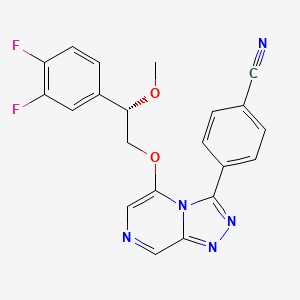 4-[5-[(2S)-2-(3,4-difluorophenyl)-2-methoxyethoxy]-[1,2,4]triazolo[4,3-a]pyrazin-3-yl]benzonitrile