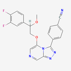 4-[5-[2-(3,4-Difluorophenyl)-2-methoxyethoxy]-[1,2,4]triazolo[4,3-a]pyrazin-3-yl]benzonitrile