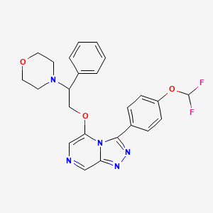 4-[2-[[3-[4-(Difluoromethoxy)phenyl]-[1,2,4]triazolo[4,3-a]pyrazin-5-yl]oxy]-1-phenylethyl]morpholine