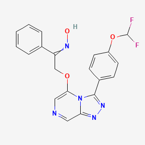 N-[2-[[3-[4-(difluoromethoxy)phenyl]-[1,2,4]triazolo[4,3-a]pyrazin-5-yl]oxy]-1-phenylethylidene]hydroxylamine