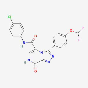 molecular formula C19H12ClF2N5O3 B10797842 N-(4-chlorophenyl)-3-[4-(difluoromethoxy)phenyl]-8-oxo-7H-[1,2,4]triazolo[4,3-a]pyrazine-5-carboxamide 