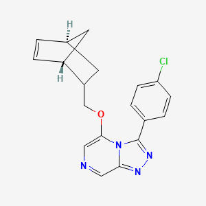 molecular formula C19H17ClN4O B10797847 5-[[(1S,4S)-2-bicyclo[2.2.1]hept-5-enyl]methoxy]-3-(4-chlorophenyl)-[1,2,4]triazolo[4,3-a]pyrazine 