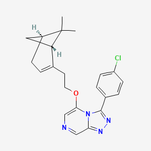 molecular formula C22H23ClN4O B10797849 3-(4-chlorophenyl)-5-[2-[(1R,5S)-6,6-dimethyl-2-bicyclo[3.1.1]hept-2-enyl]ethoxy]-[1,2,4]triazolo[4,3-a]pyrazine 