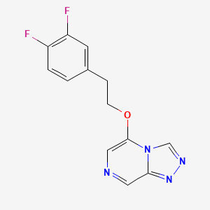 molecular formula C13H10F2N4O B10797890 5-[2-(3,4-Difluorophenyl)ethoxy]-[1,2,4]triazolo[4,3-a]pyrazine 