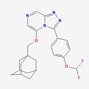 molecular formula C23H24F2N4O2 B10797897 5-(1-Adamantylmethoxy)-3-[4-(difluoromethoxy)phenyl]-[1,2,4]triazolo[4,3-a]pyrazine 