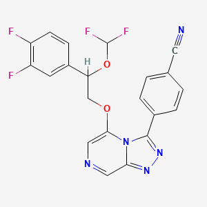 4-[5-[2-(Difluoromethoxy)-2-(3,4-difluorophenyl)ethoxy]-[1,2,4]triazolo[4,3-a]pyrazin-3-yl]benzonitrile