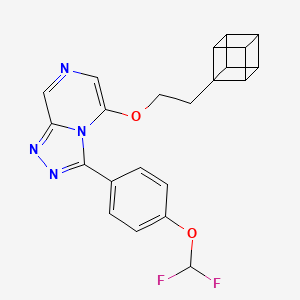 molecular formula C22H18F2N4O2 B10797909 5-(2-Cuban-1-ylethoxy)-3-[4-(difluoromethoxy)phenyl]-[1,2,4]triazolo[4,3-a]pyrazine 