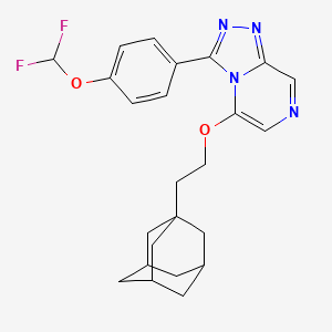 molecular formula C24H26F2N4O2 B10797910 5-[2-(1-Adamantyl)ethoxy]-3-[4-(difluoromethoxy)phenyl]-[1,2,4]triazolo[4,3-a]pyrazine 