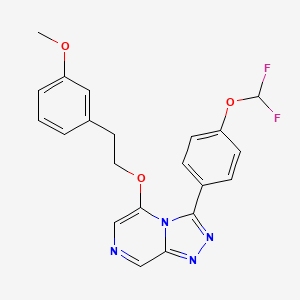 molecular formula C21H18F2N4O3 B10797916 3-[4-(Difluoromethoxy)phenyl]-5-[2-(3-methoxyphenyl)ethoxy]-[1,2,4]triazolo[4,3-a]pyrazine 