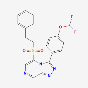 molecular formula C20H16F2N4O3S B10797934 3-[4-(Difluoromethoxy)phenyl]-5-(2-phenylethylsulfonyl)-[1,2,4]triazolo[4,3-a]pyrazine 