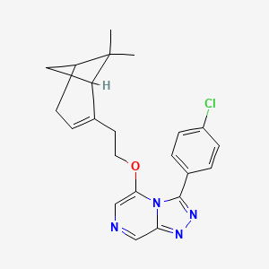 molecular formula C22H23ClN4O B10797953 3-(4-Chlorophenyl)-5-[2-(6,6-dimethyl-2-bicyclo[3.1.1]hept-2-enyl)ethoxy]-[1,2,4]triazolo[4,3-a]pyrazine 