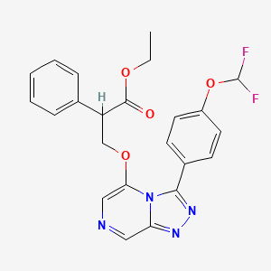 Ethyl 3-[[3-[4-(difluoromethoxy)phenyl]-[1,2,4]triazolo[4,3-a]pyrazin-5-yl]oxy]-2-phenylpropanoate