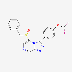 molecular formula C19H14F2N4O2S B10797990 5-Benzylsulfinyl-3-[4-(difluoromethoxy)phenyl]-[1,2,4]triazolo[4,3-a]pyrazine 