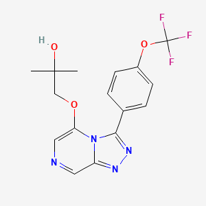 molecular formula C16H15F3N4O3 B10797993 2-Methyl-1-[[3-[4-(trifluoromethoxy)phenyl]-[1,2,4]triazolo[4,3-a]pyrazin-5-yl]oxy]propan-2-ol 