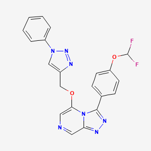 molecular formula C21H15F2N7O2 B10797995 3-[4-(Difluoromethoxy)phenyl]-5-[(1-phenyltriazol-4-yl)methoxy]-[1,2,4]triazolo[4,3-a]pyrazine 