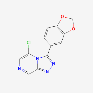 molecular formula C12H7ClN4O2 B10798039 3-(1,3-Benzodioxol-5-yl)-5-chloro-[1,2,4]triazolo[4,3-a]pyrazine 