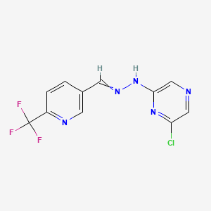 6-chloro-N-[[6-(trifluoromethyl)pyridin-3-yl]methylideneamino]pyrazin-2-amine