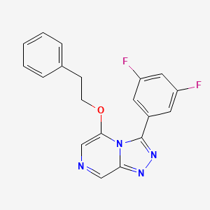 molecular formula C19H14F2N4O B10798101 3-(3,5-Difluorophenyl)-5-(2-phenylethoxy)-[1,2,4]triazolo[4,3-a]pyrazine 