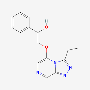 molecular formula C15H16N4O2 B10798139 2-[(3-Ethyl-[1,2,4]triazolo[4,3-a]pyrazin-5-yl)oxy]-1-phenylethanol 