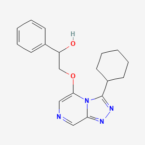 molecular formula C19H22N4O2 B10798213 2-[(3-Cyclohexyl-[1,2,4]triazolo[4,3-a]pyrazin-5-yl)oxy]-1-phenylethanol 