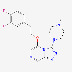 molecular formula C18H20F2N6O B10798246 5-[2-(3,4-Difluorophenyl)ethoxy]-3-(4-methylpiperazin-1-yl)-[1,2,4]triazolo[4,3-a]pyrazine 