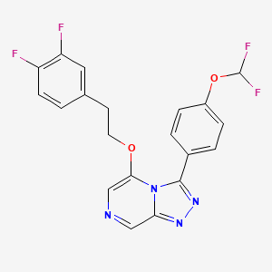 molecular formula C20H14F4N4O2 B10798265 3-[4-(Difluoromethoxy)phenyl]-5-[2-(3,4-difluorophenyl)ethoxy]-[1,2,4]triazolo[4,3-a]pyrazine 