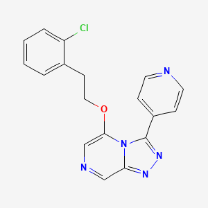 molecular formula C18H14ClN5O B10798271 5-[2-(2-Chlorophenyl)ethoxy]-3-pyridin-4-yl-[1,2,4]triazolo[4,3-a]pyrazine 