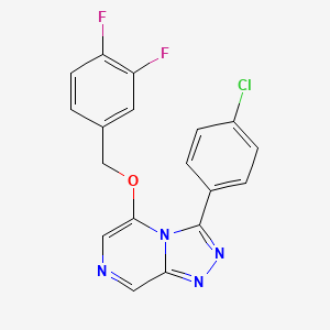 molecular formula C18H11ClF2N4O B10798274 3-(4-Chlorophenyl)-5-[(3,4-difluorophenyl)methoxy]-[1,2,4]triazolo[4,3-a]pyrazine 