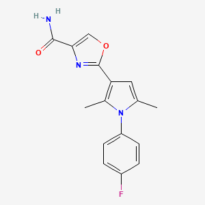 2-[1-(4-Fluorophenyl)-2,5-dimethylpyrrol-3-yl]-1,3-oxazole-4-carboxamide