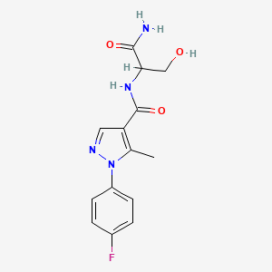 N-(1-amino-3-hydroxy-1-oxopropan-2-yl)-1-(4-fluorophenyl)-5-methylpyrazole-4-carboxamide