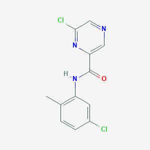 molecular formula C12H9Cl2N3O B10798327 6-chloro-N-(5-chloro-2-methylphenyl)pyrazine-2-carboxamide 