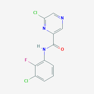 molecular formula C11H6Cl2FN3O B10798335 6-chloro-N-(3-chloro-2-fluorophenyl)pyrazine-2-carboxamide 