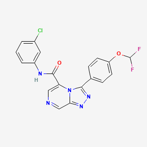 molecular formula C19H12ClF2N5O2 B10798342 N-(3-chlorophenyl)-3-[4-(difluoromethoxy)phenyl]-[1,2,4]triazolo[4,3-a]pyrazine-5-carboxamide 