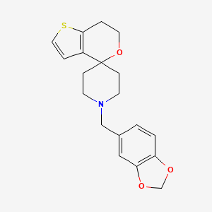 molecular formula C19H21NO3S B10798343 1'-(1,3-Benzodioxol-5-ylmethyl)spiro[6,7-dihydrothieno[3,2-c]pyran-4,4'-piperidine] 